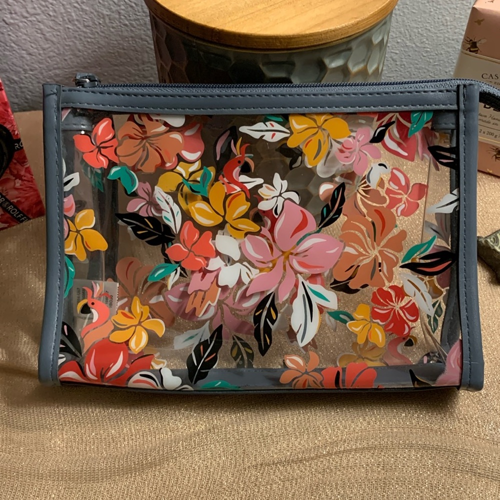 Vera Bradley Clear Floral Vinyl Cosmetics Bag